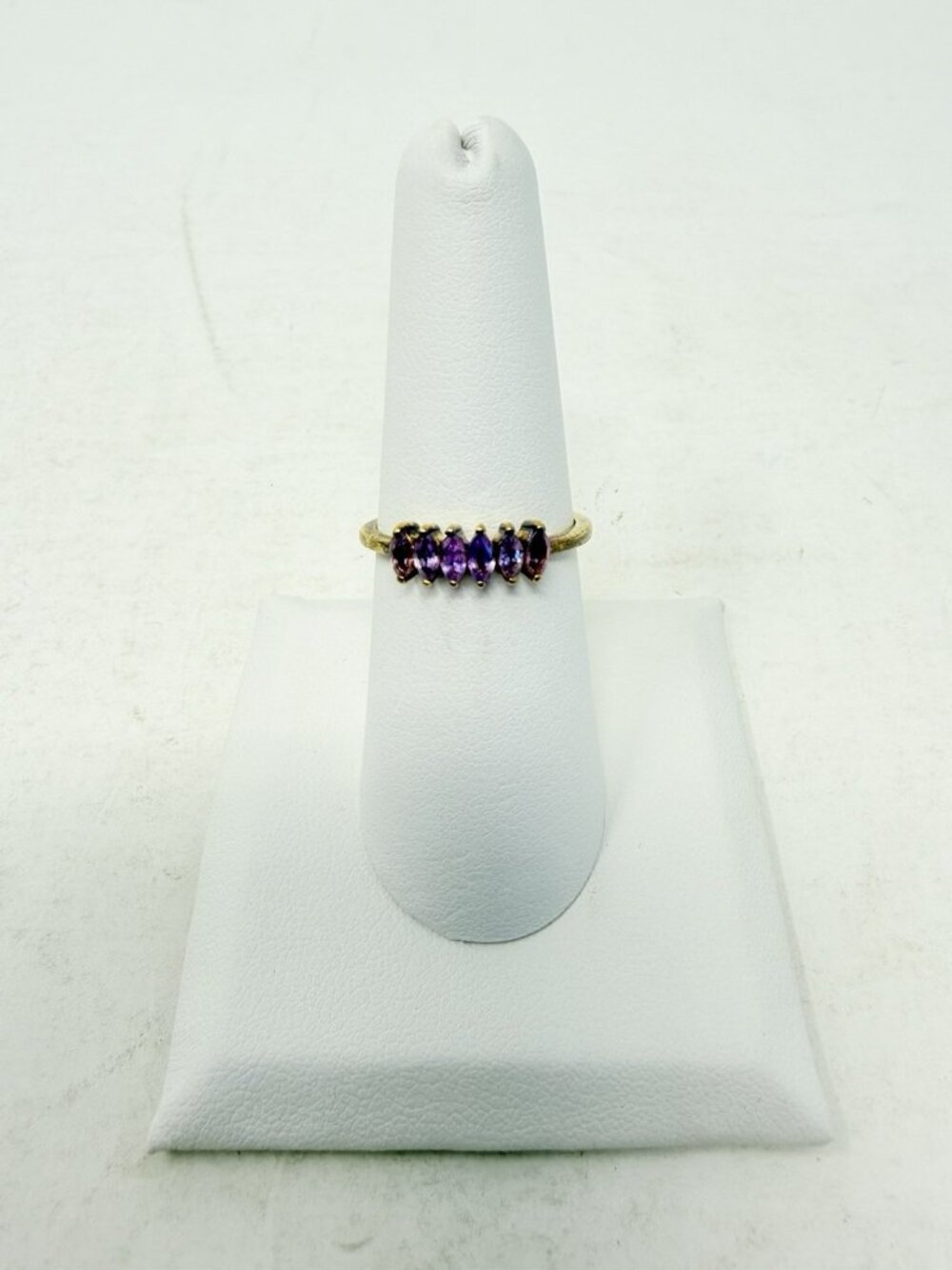 Shop LC Mauve Sapphire Vermeil YG Over Sterling Silver 6 Stone Size 7 Ring 5529